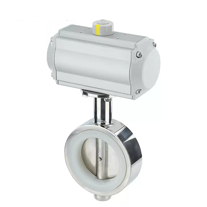304 316L Materials Pneumatic Sanitary Wafer Butterfly Valve